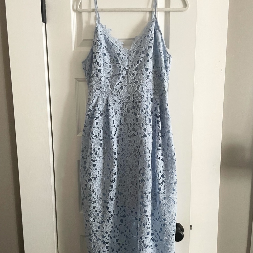 ASTR Light Blue Lace A-Line dress